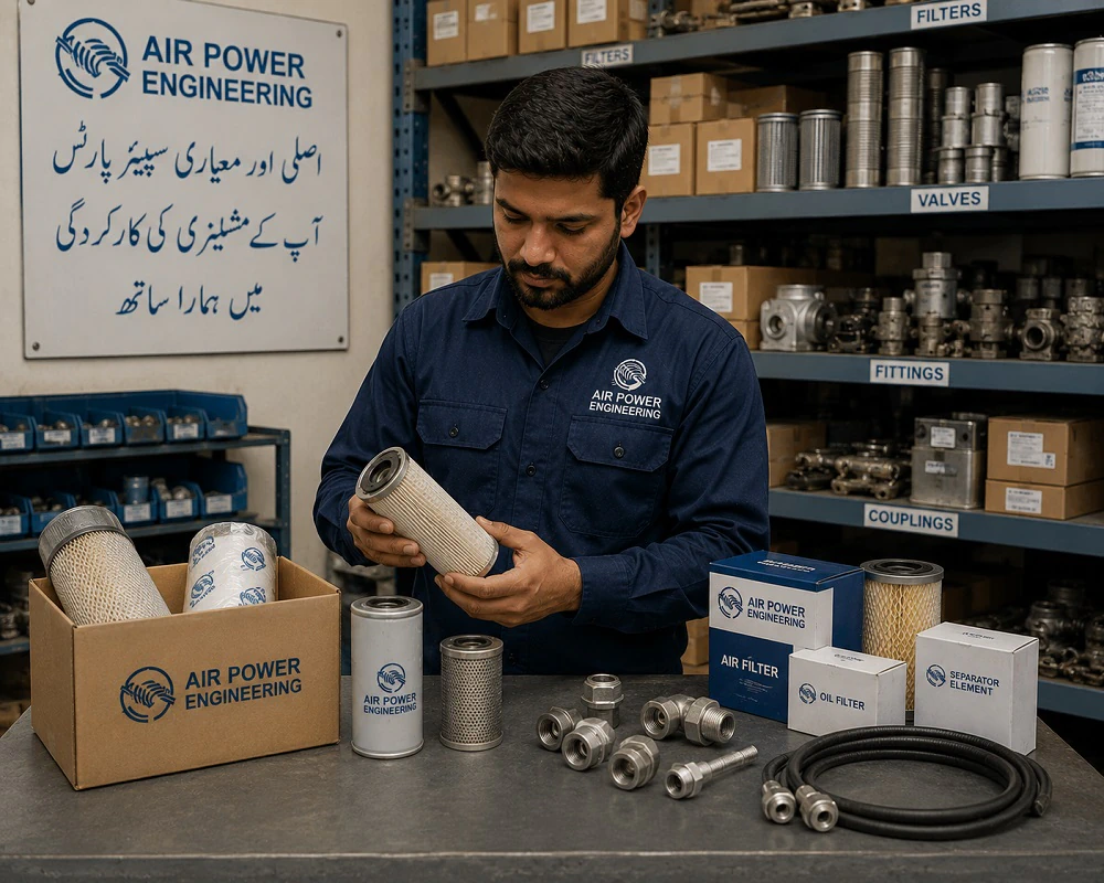 Genuine compressed air replacement spare parts and accessories stock